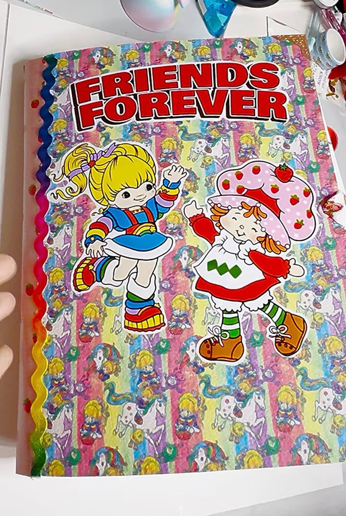 PRE ORDER BFF Rainbow Brite & Strawberry Shortcake filled Chunky Junk Journal