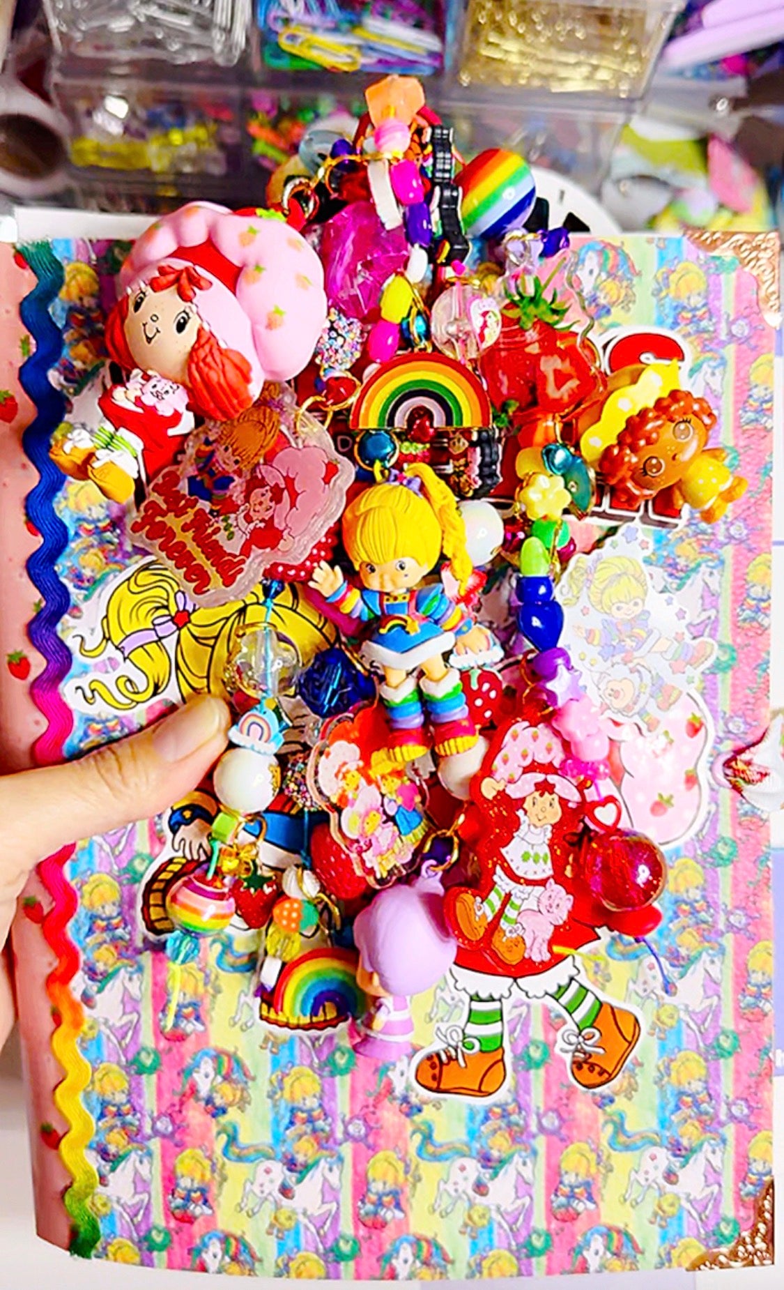 PRE ORDER BFF Rainbow Brite & Strawberry Shortcake filled Chunky Junk Journal