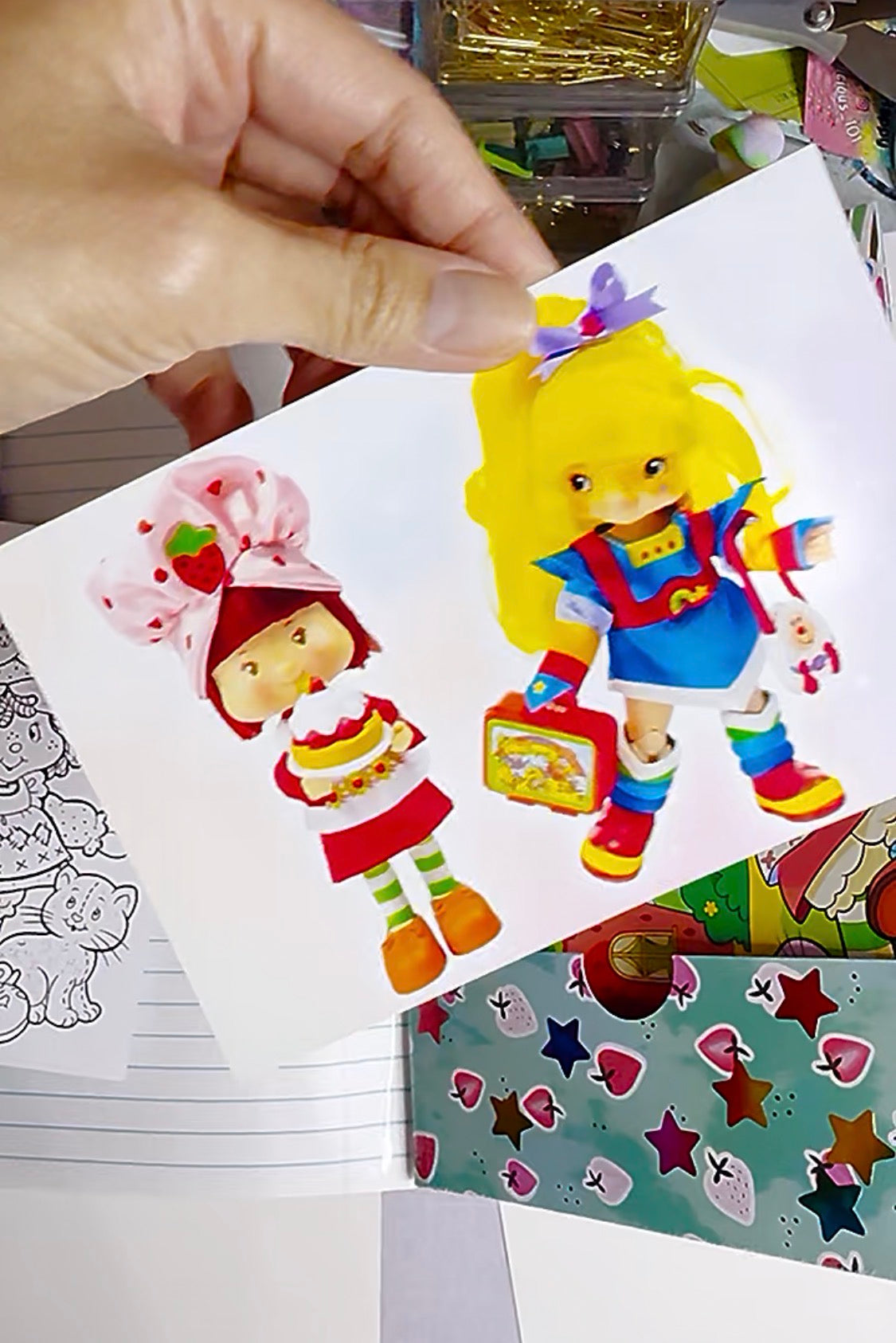 PRE ORDER BFF Rainbow Brite & Strawberry Shortcake filled Chunky Junk Journal