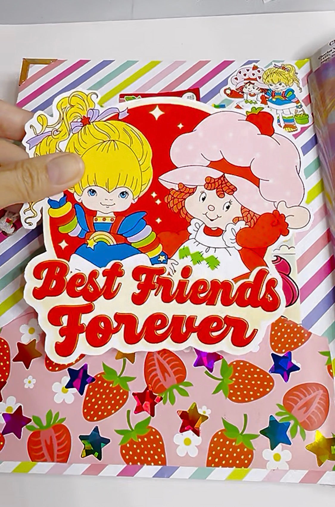 PRE ORDER BFF Rainbow Brite & Strawberry Shortcake filled Chunky Junk Journal